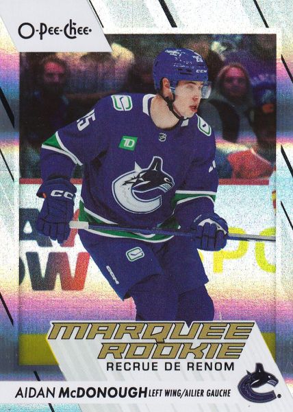 insert RC karta AIDAN McDONOUGH 23-24 OPC Marquee Rookie Rainbow /350